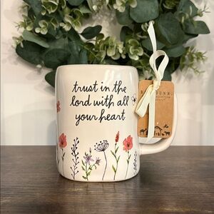 Rae Dunn Trust in the Lord Mug with Floral Design